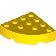 Lego kostka (kostička) kulatá 4x4 čtvrtkruh roh, žlutá (257724, 4200782, 4519972)